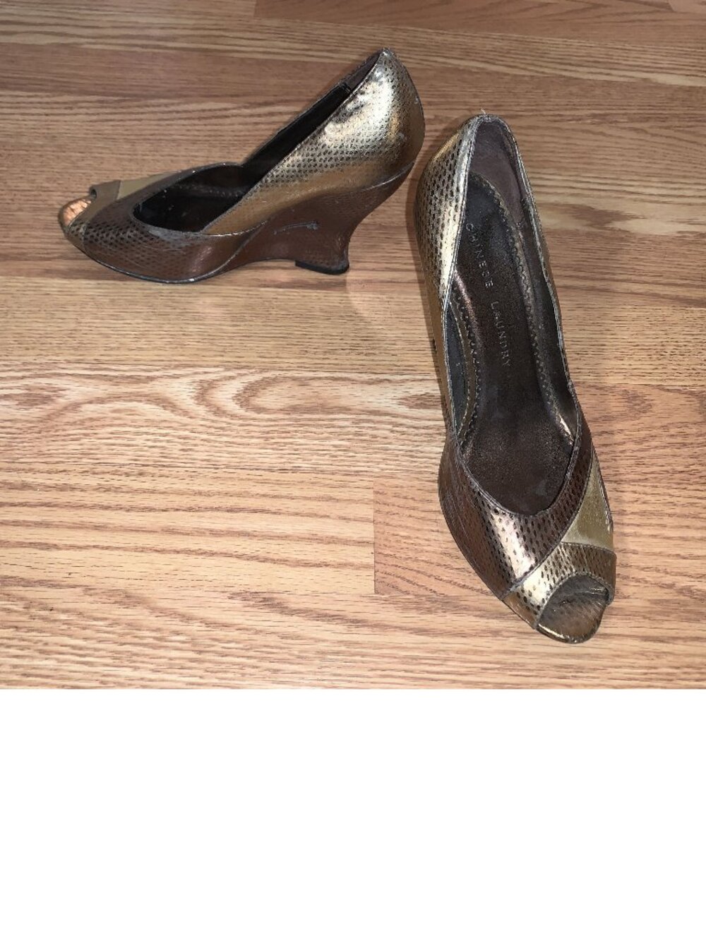 Metallic Heels Wedge Heels Metallic Shoes Prom Shoes Prom Heels Size 8.5